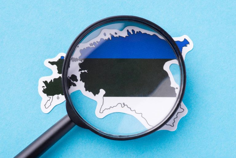 Kontur kraju i barwy flagi Estonii